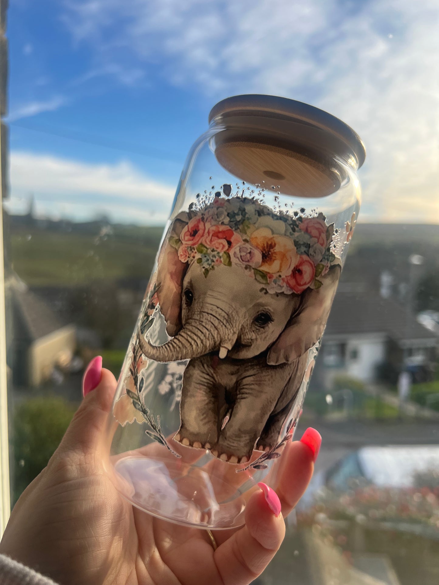 Elephant glass cup tumblers