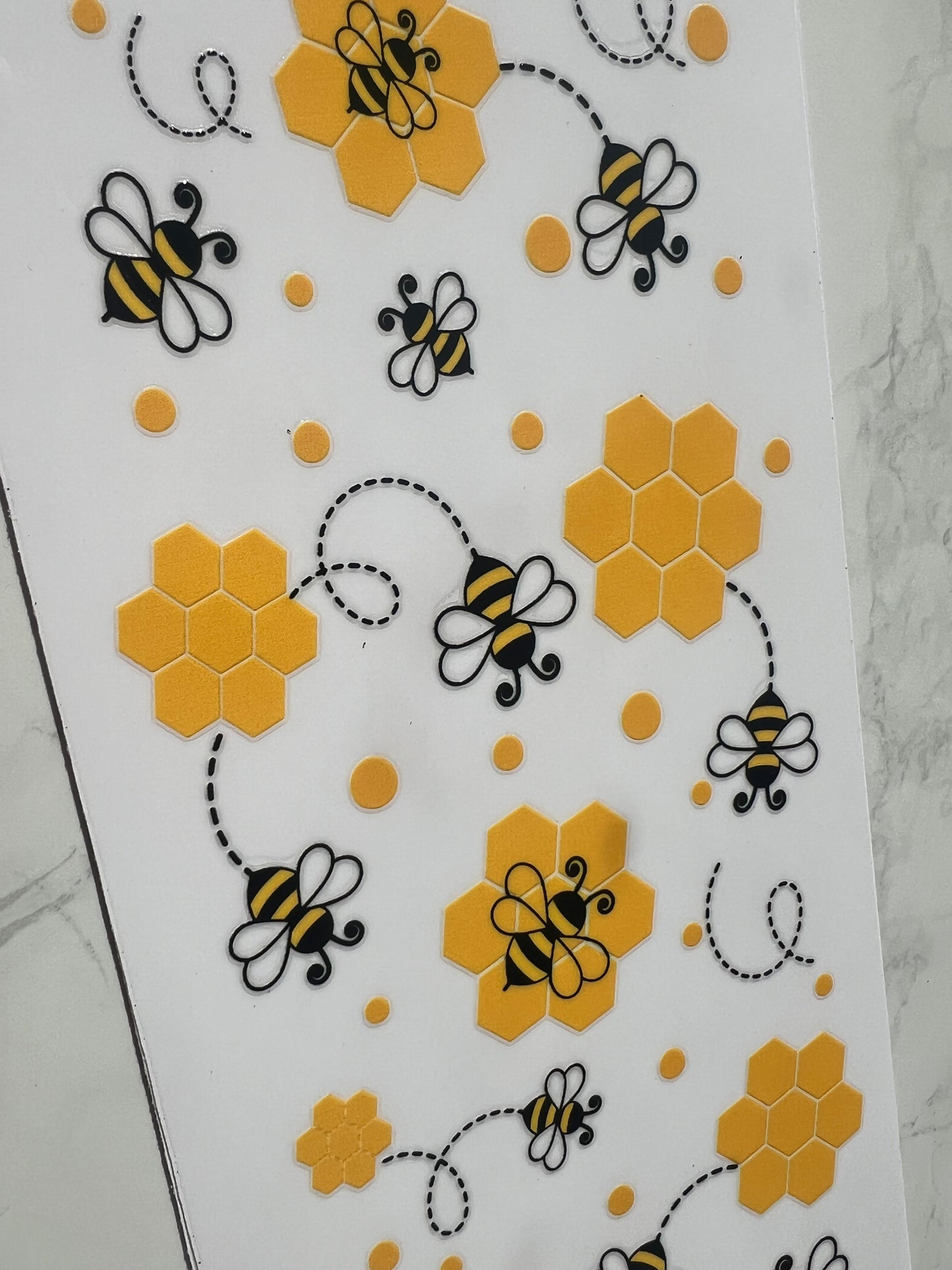 Bee design glass cup tumbler