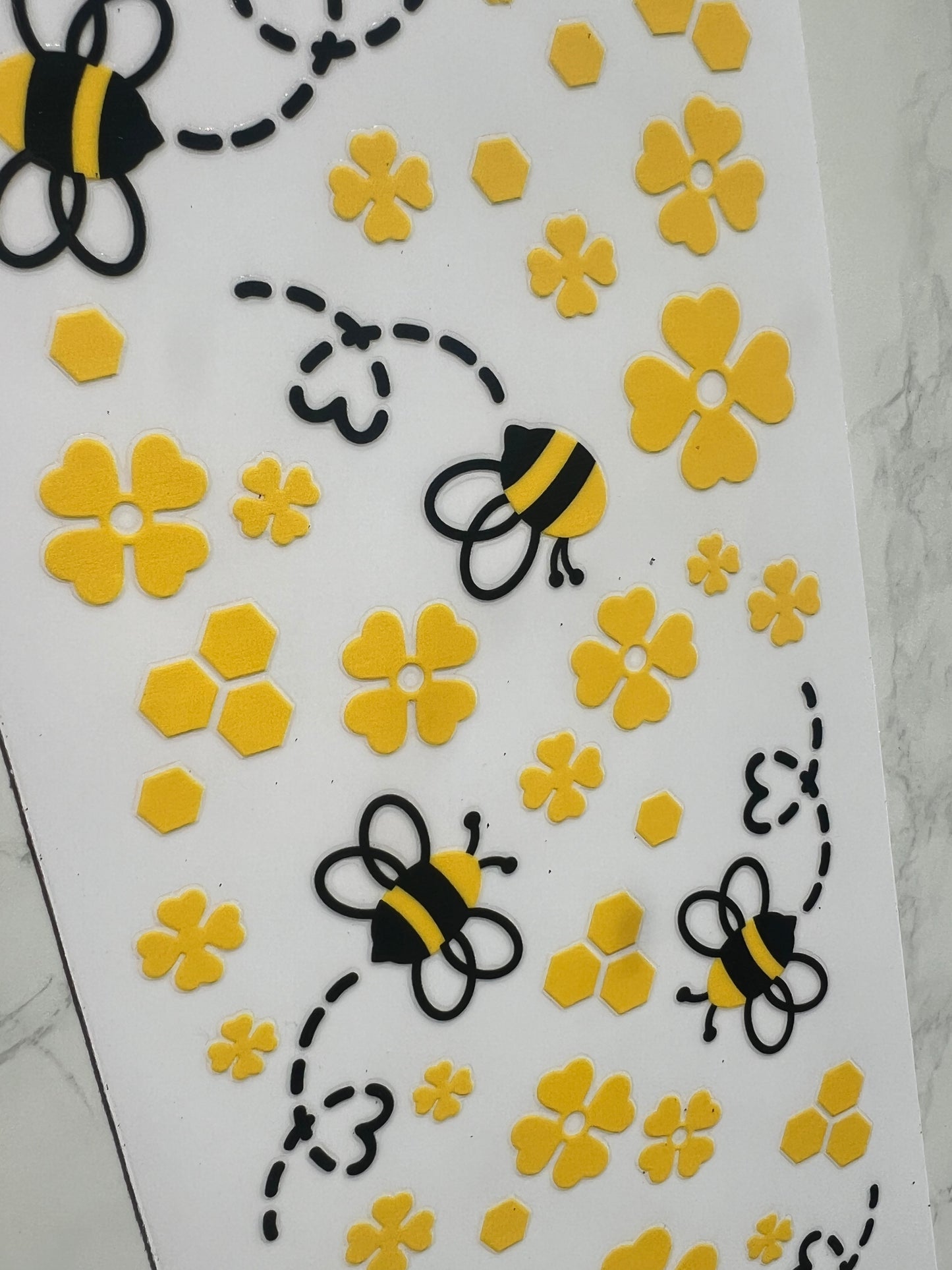 Bee design glass cup tumbler