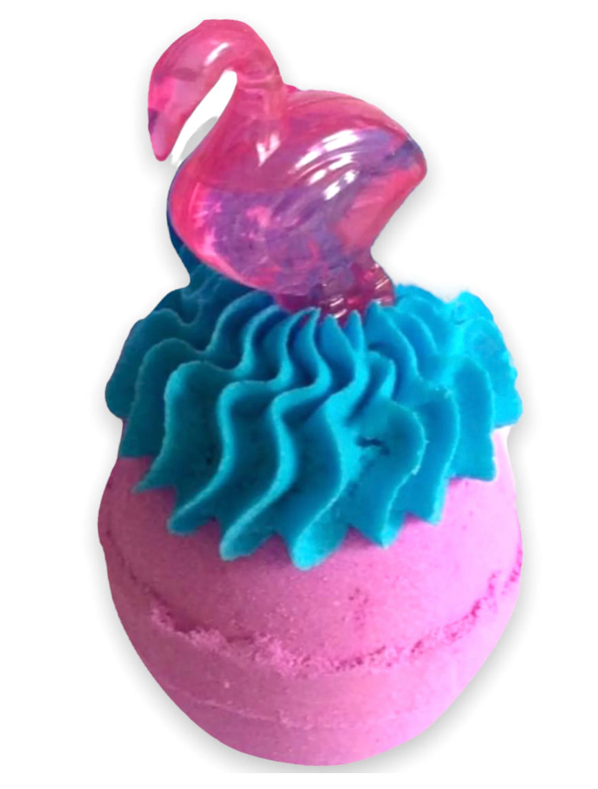 Pink flamingo bath bomb