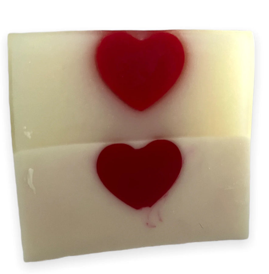 Two hearts crystal soap