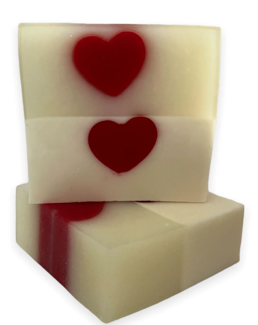 Two hearts crystal soap