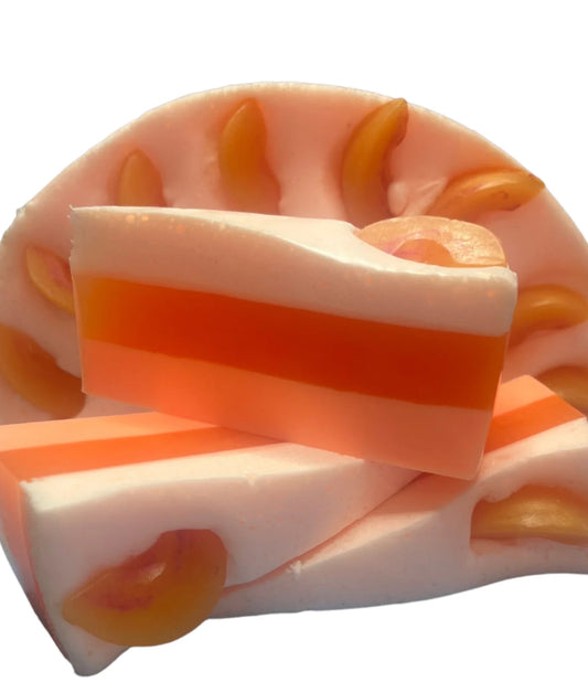 Peach Bellini soap slice