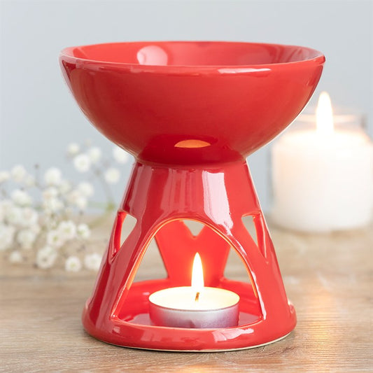 Red deep bowl oil burner