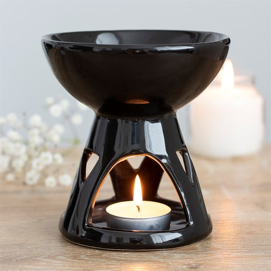 Black deep bowl oil burner