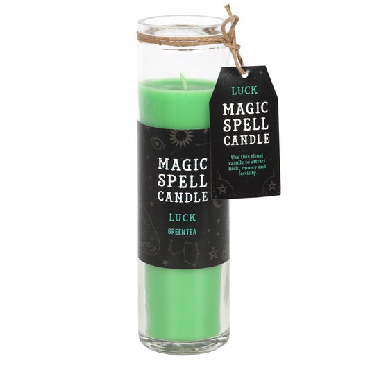 Green tea luck spell candle tube