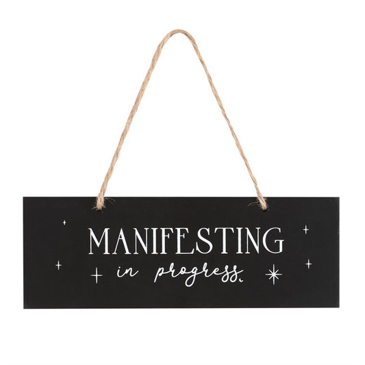 Manifesting in process hanging sign